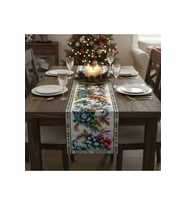 Yılbaşı Temalı Dijital Baskılı Runner Örtüsü Christmas 40x140 cm