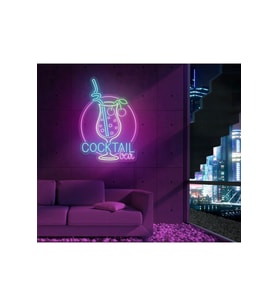 COCKTAIL bar Yazılı ve Şekilli Neon Tabela