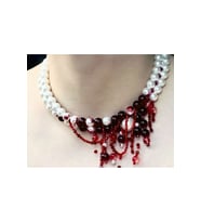 Özel Tasarım Gotik Kolye Kan Efektli Choker Kolye Cadılar Bayramı Halloween Kolyesi