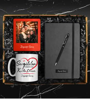 Sevgililer Gününe Özel Tasarımlı Kupa & Fotoğraf Çerçevesi & Defter & Touch Pen Kalem Hediye Seti