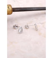Zirkon Taşlı Tek Taş Gümüş Küpe 5023 (Beyaz)