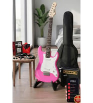 Midex CEG-36PK 8-12 Yaş Çocuklar İçin Amfili Full 3/4 36 İnç Elektro Gitar Seti Pembe