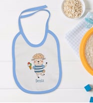 BK Kids Kişiye Özel Mavi Bebek Mama Önlüğü - Model 154