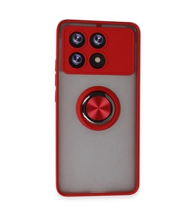 Xiaomi Poco X6 Pro Kılıf Montreal Yüzüklü Silikon Kapak - Kırmızı