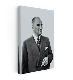 Kanvas Tablo Atatürk Ceketli Duruş Atatürk Tablosu Ev Ofis Duvar Dekoru