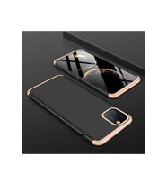 Apple iPhone 11 Pro Max Uyumlu Kılıf Zore Ays Kapak (Siyah-Gold)
