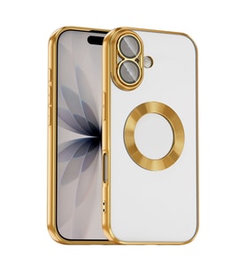 Apple iPhone 17 Uyumlu Kılıf Kamera Korumalı Logo Gösteren Zore Omega Kapak (Gold)