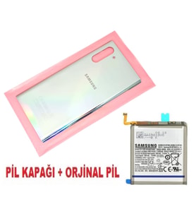 Tkgz Samsung Galaxy NOTE 10 Arka Pil Batarya Kapağı + PİL (CAM) GRİ