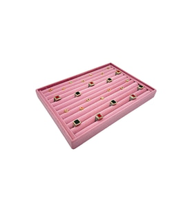 Yüzük ve Koldüğmesi Tablası Rulo Süet Pembe