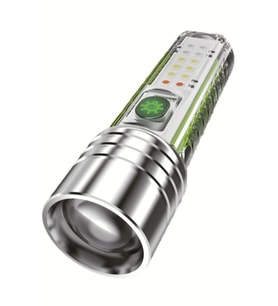 Zoom lu Flaşörlü Max 1000 Lumen Yan ve Ön Kullanımlı Kırmızı Mavi Beyaz UV Işıklı Kamp El Feneri