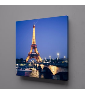 IŞIKLI EYFEL KULESİ KANVAS TABLO 90x90cm (Karışık)