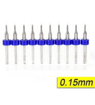 PCB Mikro Karbür CNC Matkap Ucu 10lu Set 0,15mm Tungsten 18 Shank