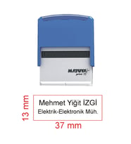 KAŞECİNİZ İSİM ÜNVAN KAŞESİ - MATUYA 11 - MAVİ MAKİNE - SİYAH MÜREKKEP