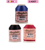 3 Adet Altınbaşak Oya ve Dantel İpi 20 gr - Royaleks - No: SİYAH - 1790 - 559