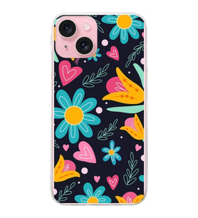 PrintiFy Apple  iPhone 15 ile Uyumlu 1mm Slim Fit Retro Renkler 1 Baskılı Şeffaf  Kılıf