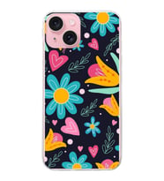 PrintiFy Apple  iPhone 15 ile Uyumlu 1mm Slim Fit Retro Renkler 1 Baskılı Şeffaf  Kılıf