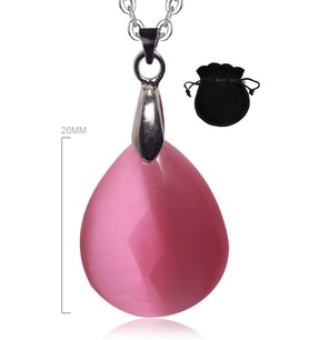 Sertifikalı Fasetli Doğal Pembe Kuvars Taşı Kolye (Çok Renkli)