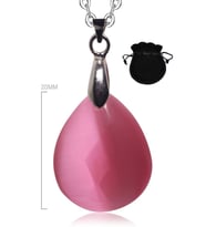 Sertifikalı Fasetli Doğal Pembe Kuvars Taşı Kolye (Çok Renkli)