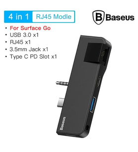 Baseus Multifunctional HUB Surface Go(Type-C+Audio to RJ45+USB3.0+Type-C(data)+Audio)-(5775)