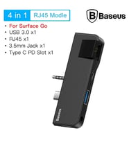 Baseus Multifunctional HUB Surface Go(Type-C+Audio to RJ45+USB3.0+Type-C(data)+Audio)-(5775)