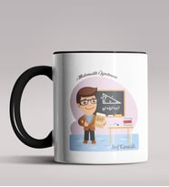 Kişiye Özel Matematik Öğretmeni Tasarımlı Siyah Renk Kupa Bardak  (Siyah)