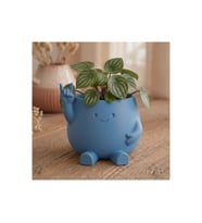 Alvera Smiley Face Planter – 3D Baskı Gülümseyen Karakterli Saksı-Mavi