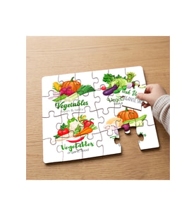 Vegetables - Sebze Çeşitleri Tasarımlı 24 Parça Ahşap Çocuk Puzzle MPK0753