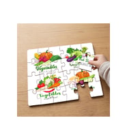 Vegetables - Sebze Çeşitleri Tasarımlı 24 Parça Ahşap Çocuk Puzzle MPK0753