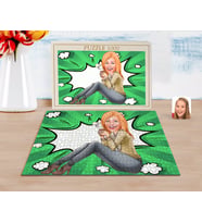 BK Gift Kişiye Özel Kadın Karikatürlü 1000 Parça Profesyonel Puzzle-102