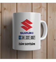 Kişiye Özel Plakalı İsimli SUZUKI Kupa Bardak