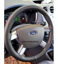 Uyumlu Ford Connect Deri Dikmeli Direksiyon Kılıfı Soft Siyah 38×10.5CM