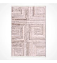 Makine Kaymaz Yıkanabilir Bej Geometrik Triko Salon Halısı Mutfak Halısı Koridor Halısı Yolluk 1550AK