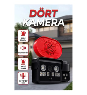 Dört Kameralı Akıllı Güvenlik Kamerası – Motorlu PTZ, Geniş Açı, LED Aydınlatma ve Wi-Fi