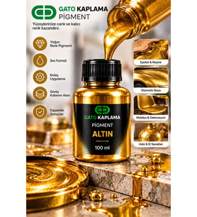 GATO Kaplama Solvent Bazlı Transparan Sıvı Pigment Boya 100 ml Altın Renk Renklendirici