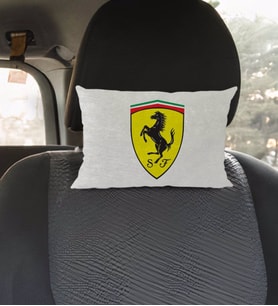 BK Gift Ferrari Tasarımlı Dikdörtgen Araç Koltuk Yastığı-1