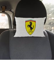 BK Gift Ferrari Tasarımlı Dikdörtgen Araç Koltuk Yastığı-1