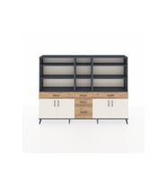 Arges Dolap 11 Raflı 5 Çekmeceli 4 Kapaklı 220x30x163 Antrasit-Aytaşı/Çam