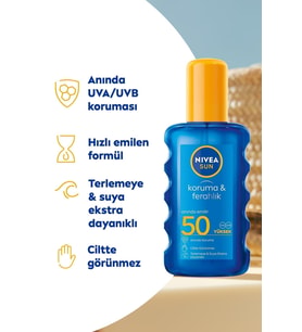 Sun Güneş Koruyucu & Spf+50 Uva+Uvb Ferahlik Spreyi 200Ml