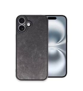 Apple iPhone 16 Plus Kılıf Aras Deri Kapak - Siyah