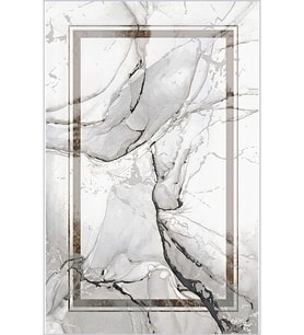 Eliana Home Baskılı, Yıkanabilir Kaymaz Taban Salon Halısı LNA0528 100x150 cm (Beyaz)