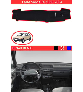 Lada Samara 1990-2004 İçin Uygun Torpido Koruma Halısı Siyah Kenar Renk Kırmızı