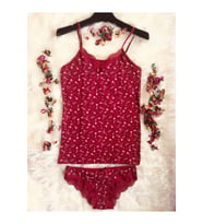 Kadın Dantelli Atlet Külot Slip Takım (Bordo)