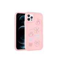 Apple iPhone 13 Pro Uyumlu Kılıf Kabartma Figürlü Parlak Zore Toys Silikon Kapak (Pembe)