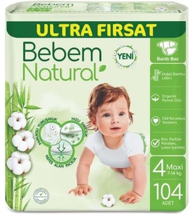 Natural 4 numara Maxi 104 adet Bebek Bezi