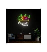 Organic FOOD Yazılı ve Şekilli Neon Tabela