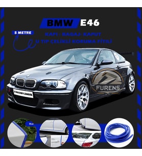 Bmw E46 Oto Araç Kapı Koruma Fitili 5metre Parlak Mavi Renk