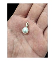 Yuvarlak İnci Kolye Ucu  10 mm (Gümüş)