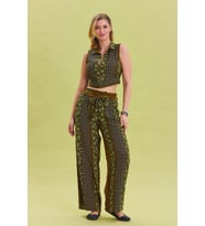 Beli Lastikli Kuşak Detaylı Yazlık Pantolon (Çok Renkli)