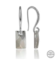 Swarovski Crystal Taşlı Gümüş Beyaz Baget Sallantılı Kadın Küpe