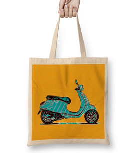 Blue Vespa Bez Çanta Uzun Saplı